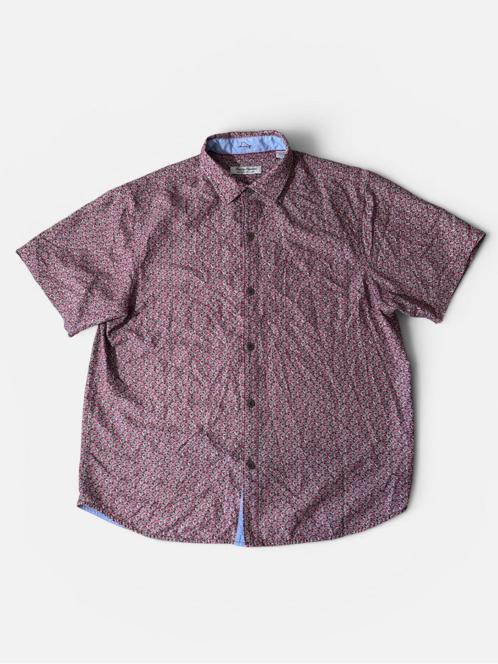 Tommy Bahama mens XL purple geo coconut point island zone button up shirt EUC